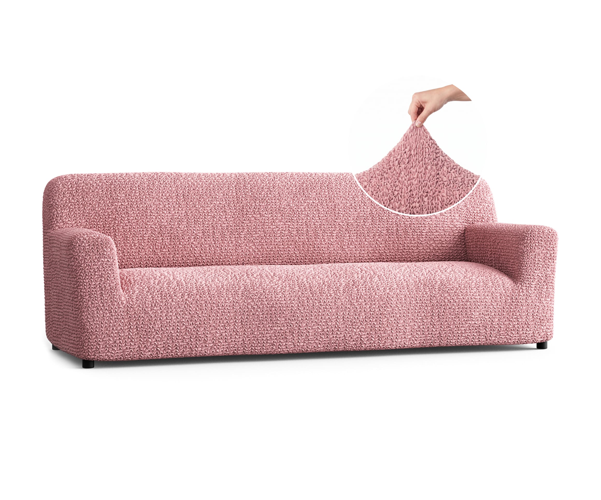 Sofa 4 Seater Slipcover, Comfort Collection – Coral Pink, front view | Coral Pink