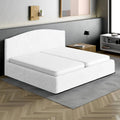 Crisp White Bed Headboard & Frame Slipcover (King), Microfibra Collection