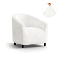 Crisp White Barrel Chair Slipcover, Microfibra Collection