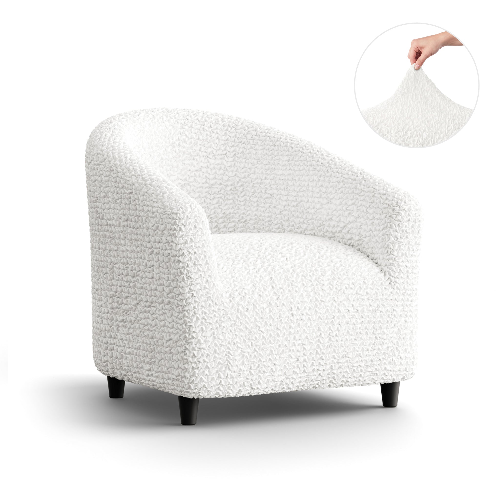 Barrel Chair Slipcover, Comfort Collection – Crisp White, front view | Crisp White