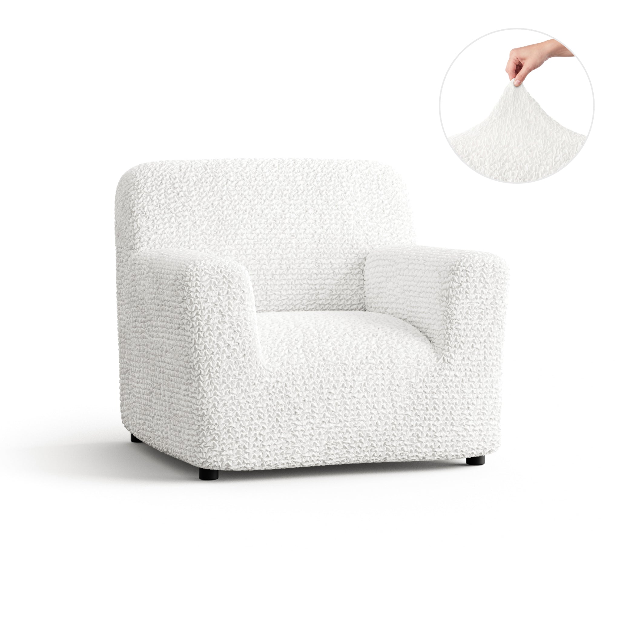 Armchair Slipcover, Comfort Collection – Crisp White, front view | Crisp White