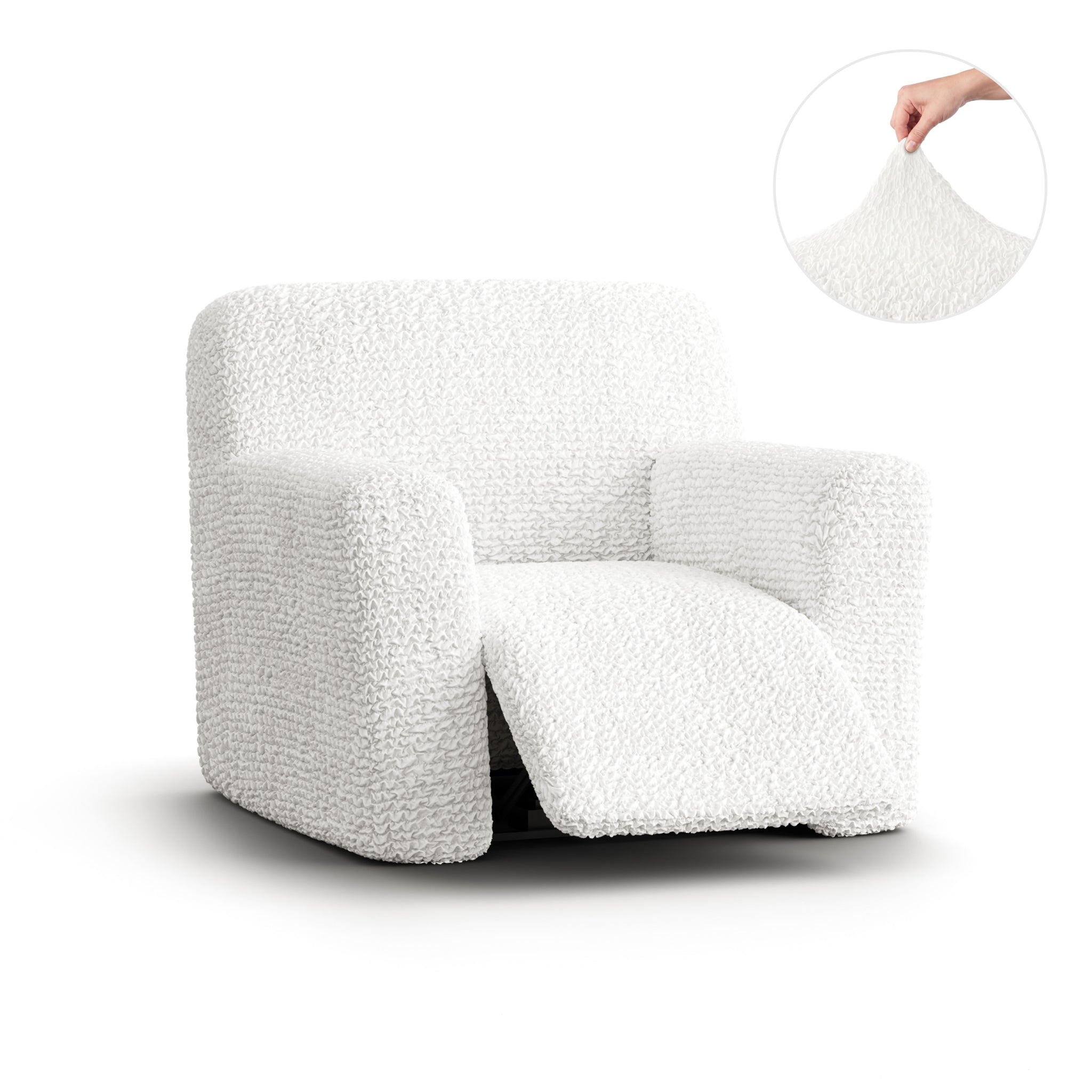 Reclining Armchair Slipcover, Comfort Collection – Crisp White, product view | Crisp White