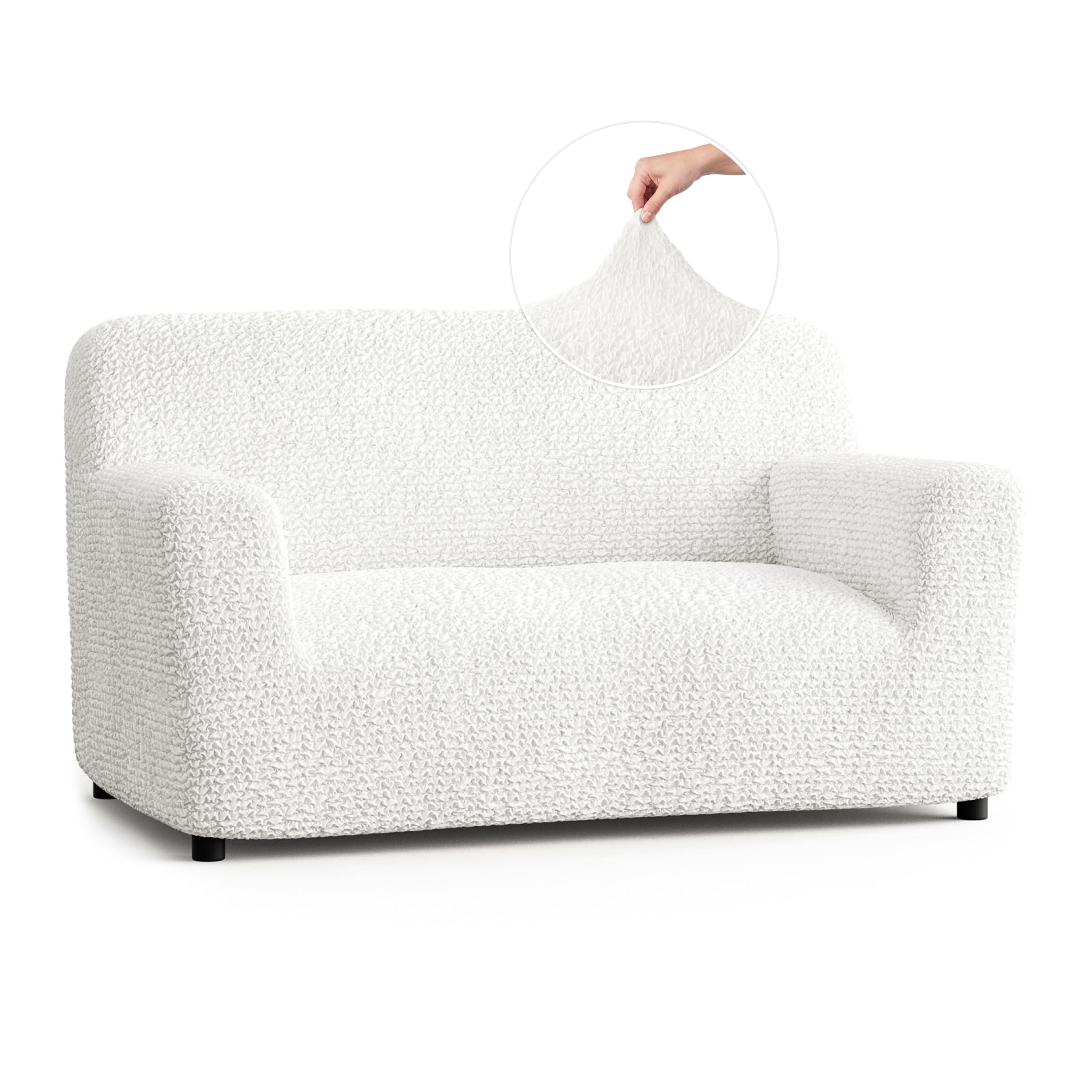 Loveseat 2 Seater Slipcover, Comfort Collection – Crisp White, front view | Crisp White