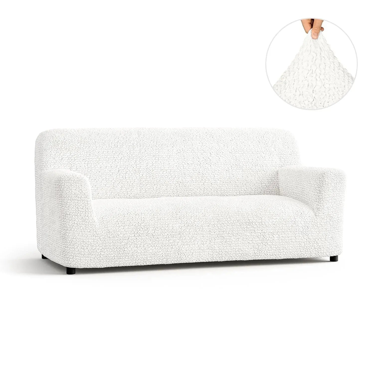 Crisp White Sofa 3 Seater Slipcover, Microfibra Collection