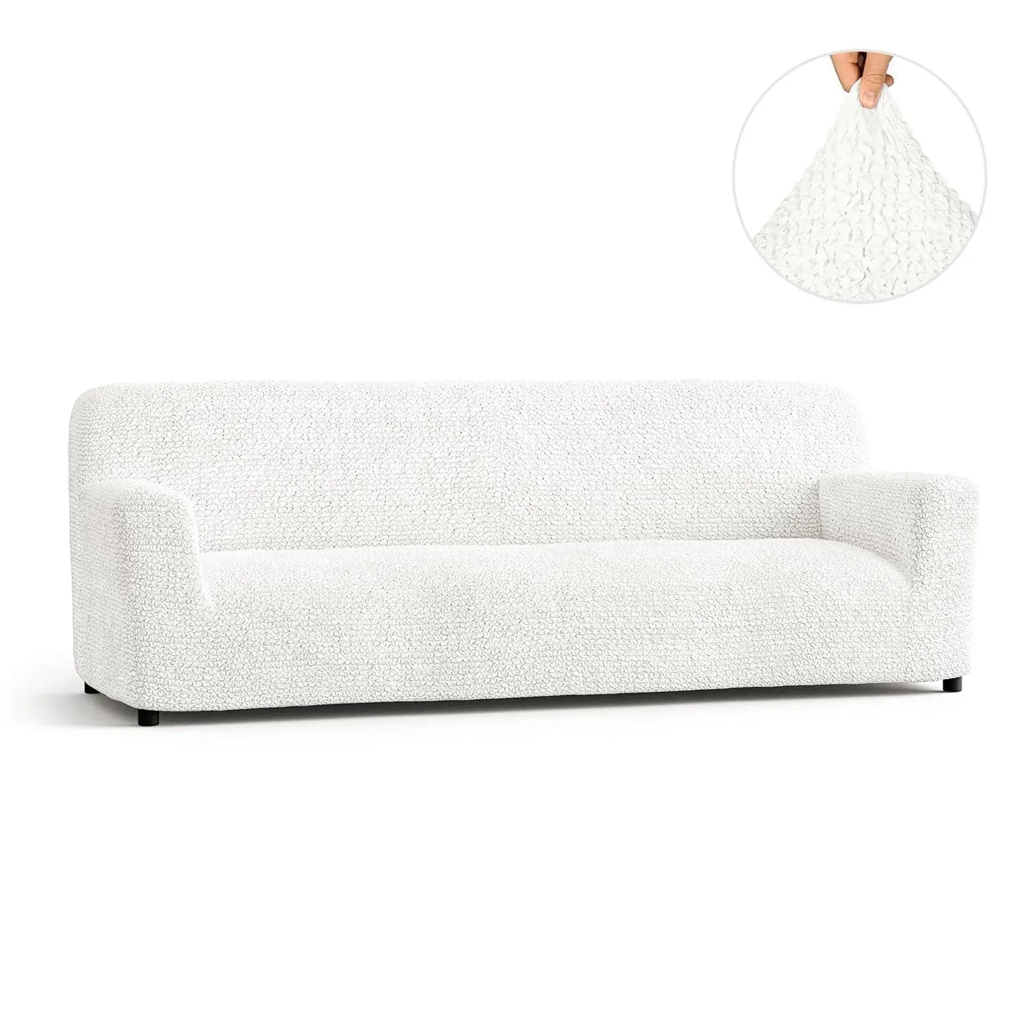 Crisp White Sofa 4 Seater Slipcover, Microfibra Collection