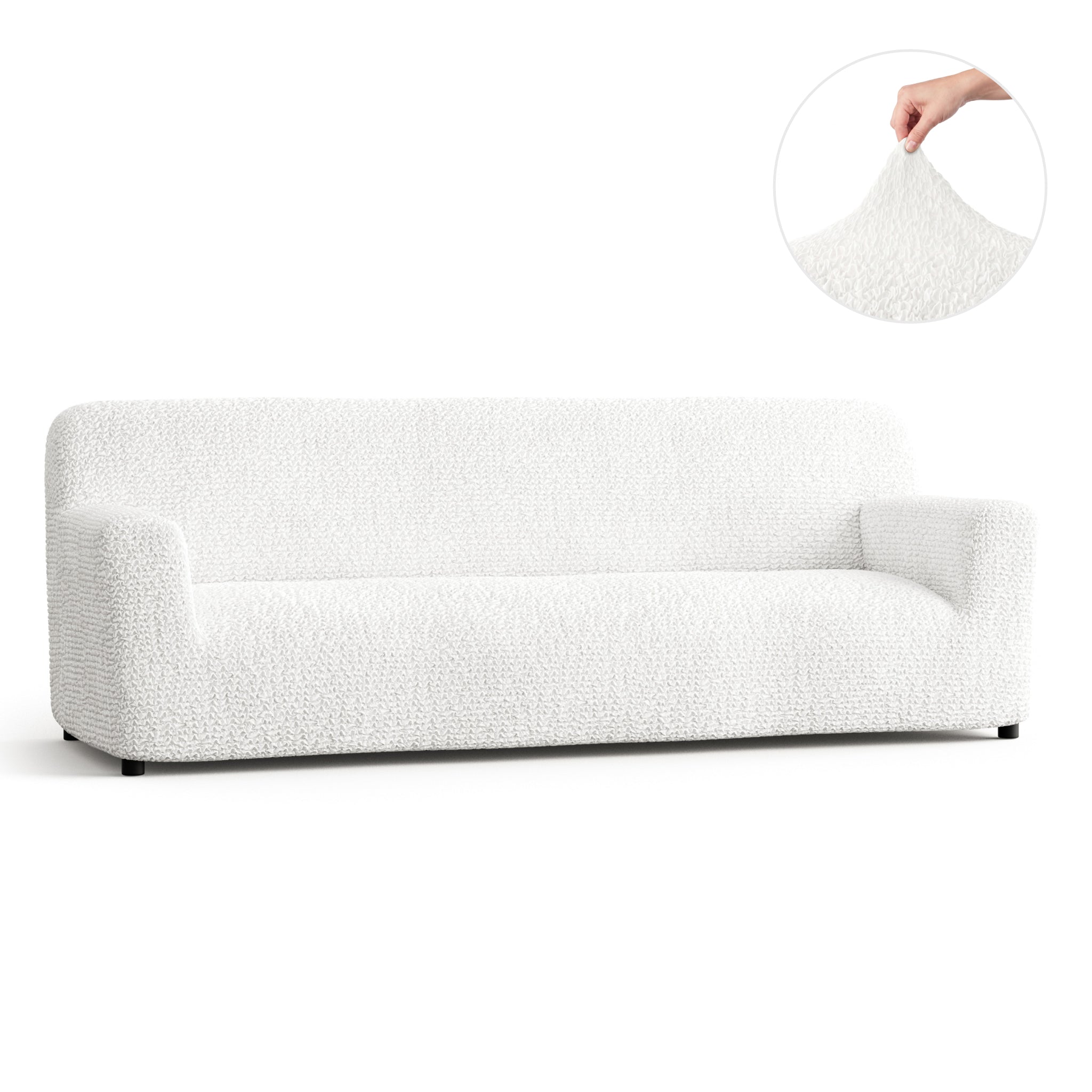 Sofa 4 Seater Slipcover, Comfort Collection – Crisp White, front view | Crisp White