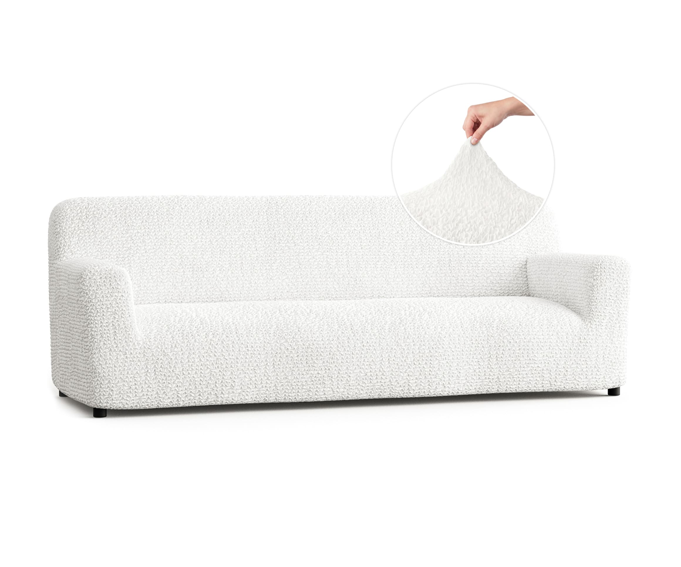 Sofa 4 Seater Slipcover, Comfort Collection – Crisp White, front view | Crisp White