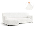 Crisp White L-Shaped Sofa Slipcover (Left Chaise), Microfibra Collection