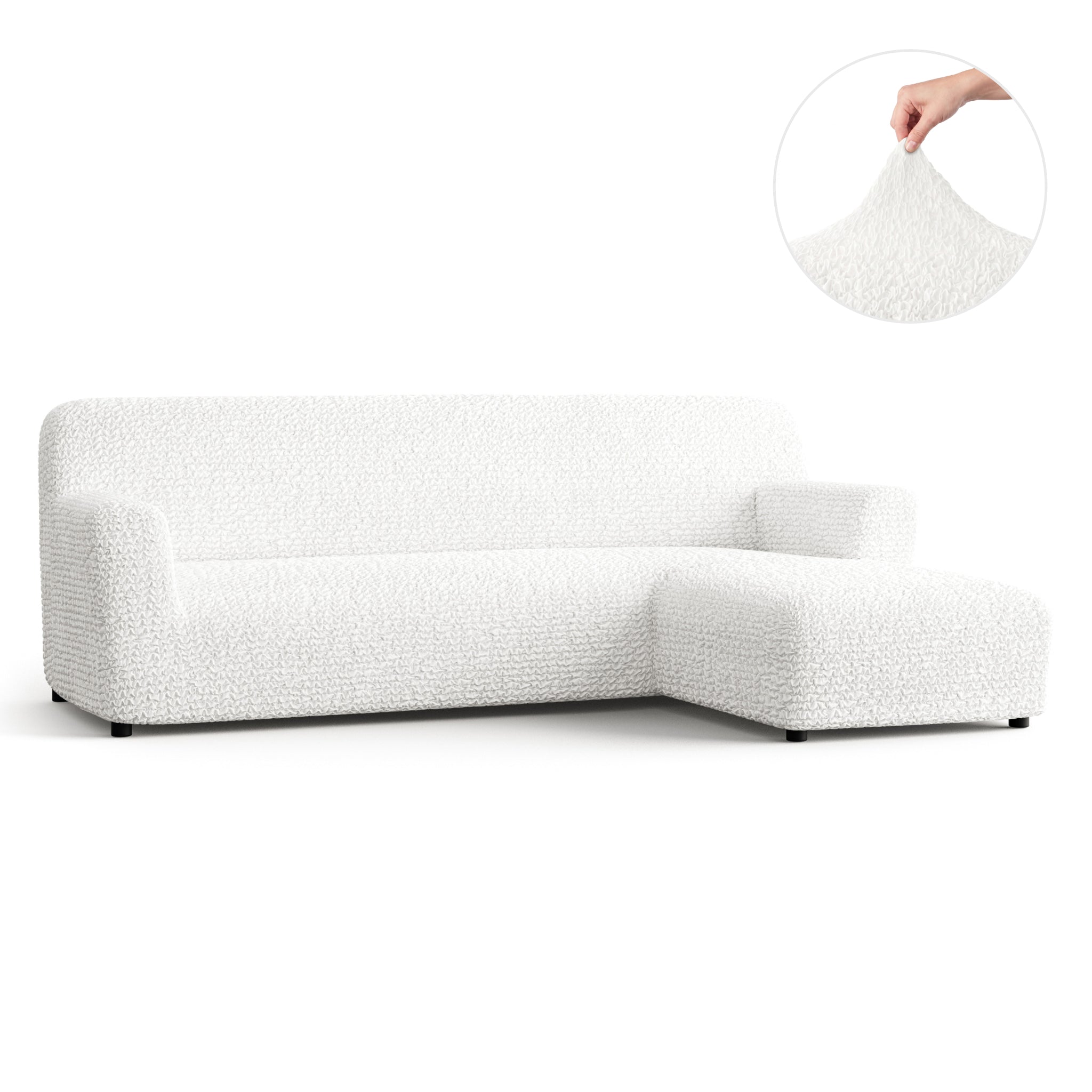 L-Shaped Sofa Slipcover (Right Chaise), Comfort Collection – Crisp White, front view | Crisp White