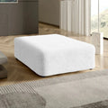 Crisp White Ottoman Slipcover (Large), Microfibra Collection