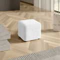 Crisp White Ottoman Slipcover (Small), Microfibra Collection