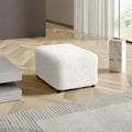 Crisp White Ottoman Slipcover (Medium), Microfibra Collection