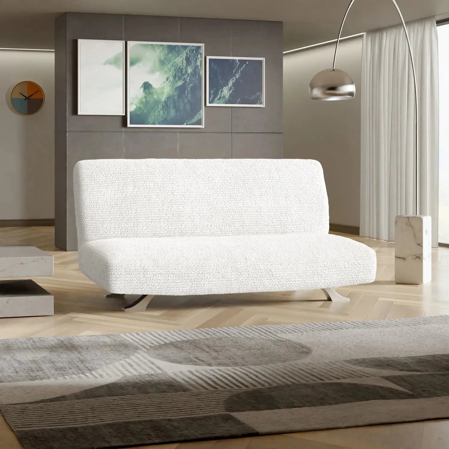 Crisp White Futon Slipcover, Microfibra Collection