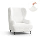 Wingback Chair Slipcover, Comfort Collection – Crisp White, front view | Crisp White