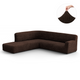 Fullback Support Sectional Sofa Slipcover (Left Chaise), Comfort Collection – Dark Brown, front view | Dark Brown