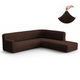 Fullback Support Sectional Sofa Slipcover (Right Chaise), Comfort Collection – Dark Brown, front view | Dark Brown