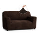 Loveseat 2 Seater Slipcover, Comfort Collection – Dark Brown, front view | Dark Brown