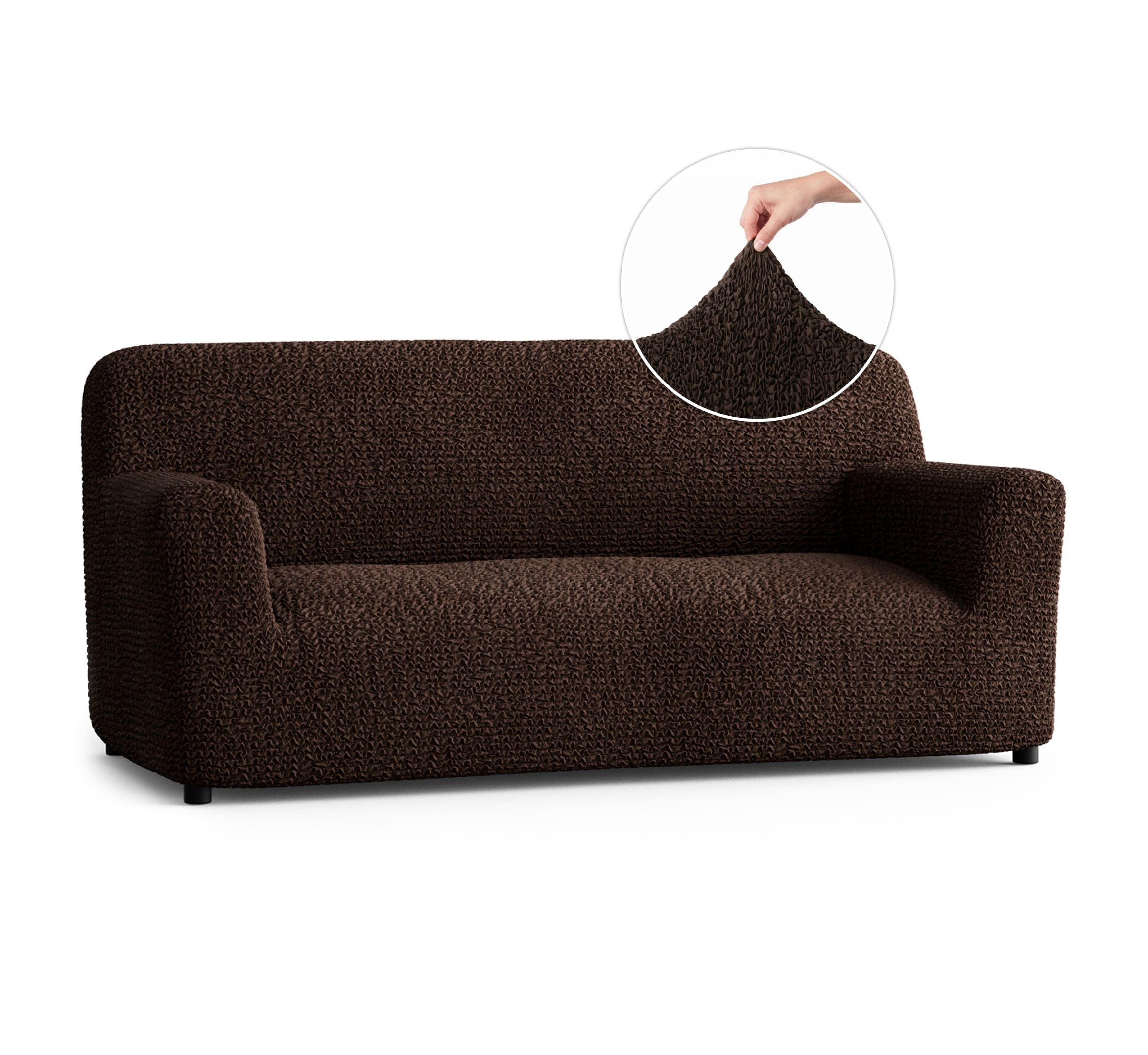 Sofa 3 Seater Slipcover, Comfort Collection – Dark Brown, color swatch | Dark Brown