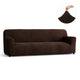 Sofa 4 Seater Slipcover, Comfort Collection – Dark Brown, front view | Dark Brown