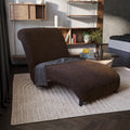 Dark Brown Armless Chaise Lounge Slipcover, Microfibra Collection