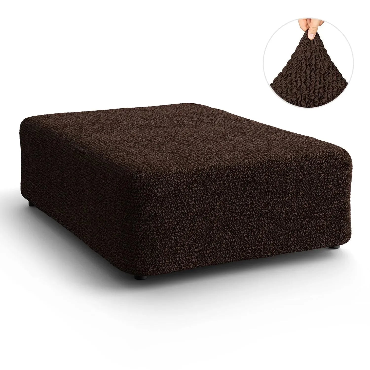 Dark Brown Ottoman Slipcover (Large), Microfibra Collection