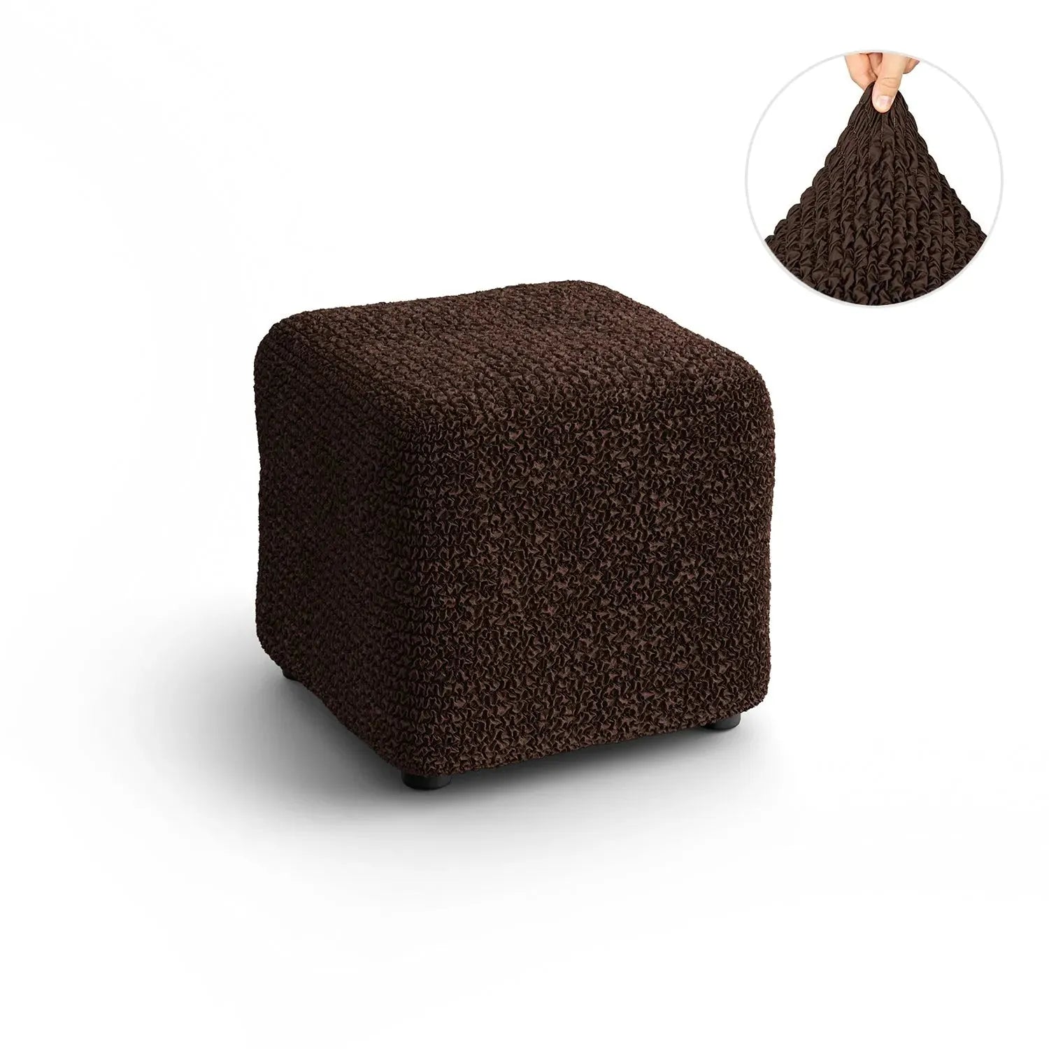 Dark Brown Ottoman Slipcover (Small), Microfibra Collection