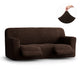 3 Seater Recliner Slipcover, Comfort Collection – Dark Brown, front view | Dark Brown