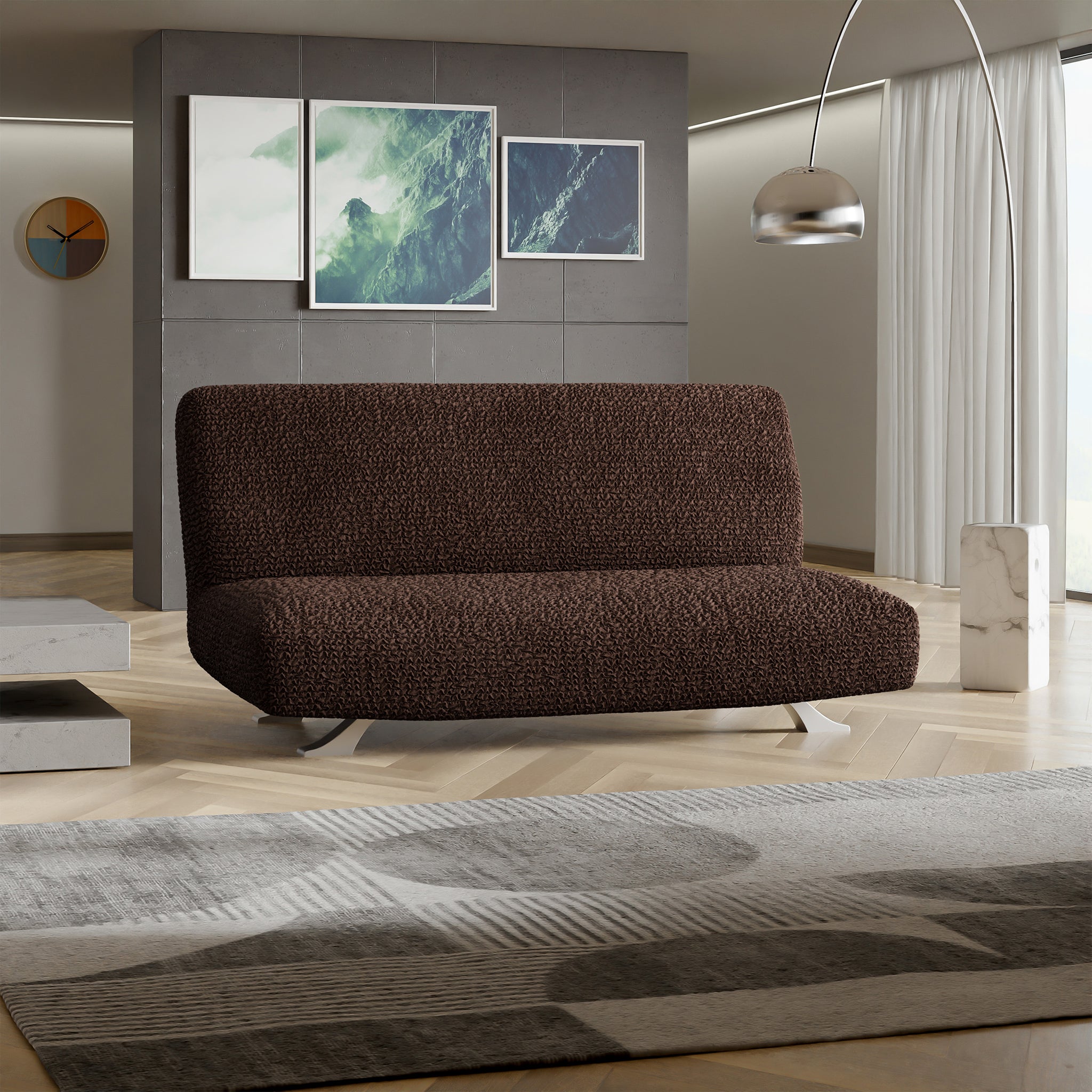 Futon Slipcover, Comfort Collection – Dark Brown, side view | Dark Brown