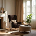 Dark Brown Wingback Chair Slipcover, Microfibra Collection