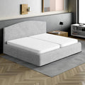 Light Grey Bed Headboard & Frame Slipcover (King), Microfibra Collection