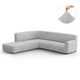 Fullback Support Sectional Sofa Slipcover (Left Chaise), Comfort Collection – Light Grey, front view | Light Grey