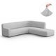Fullback Support Sectional Sofa Slipcover (Right Chaise), Comfort Collection – Light Grey, front view | Light Grey