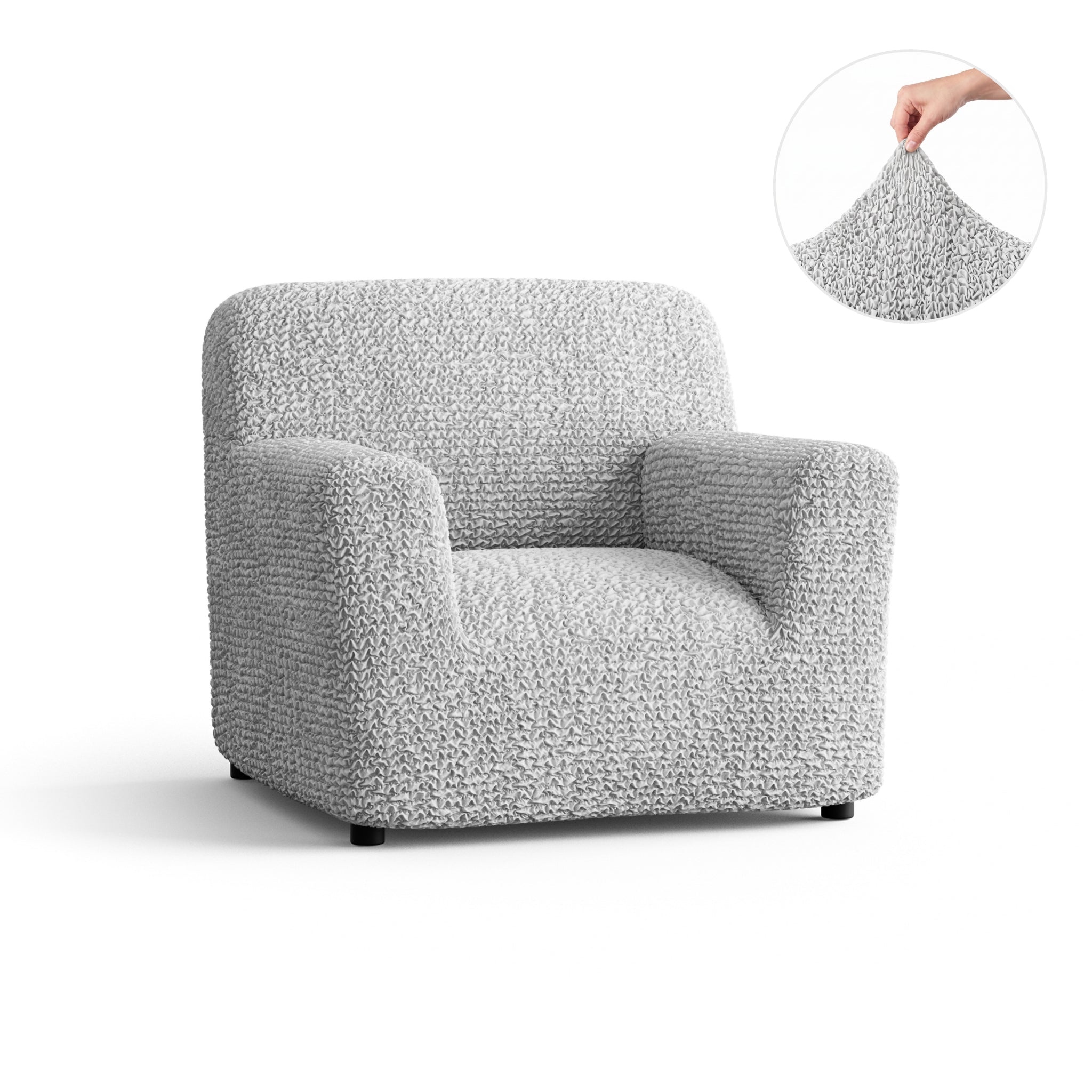 Armchair Slipcover, Comfort Collection – Light Grey, front view | Light Grey
