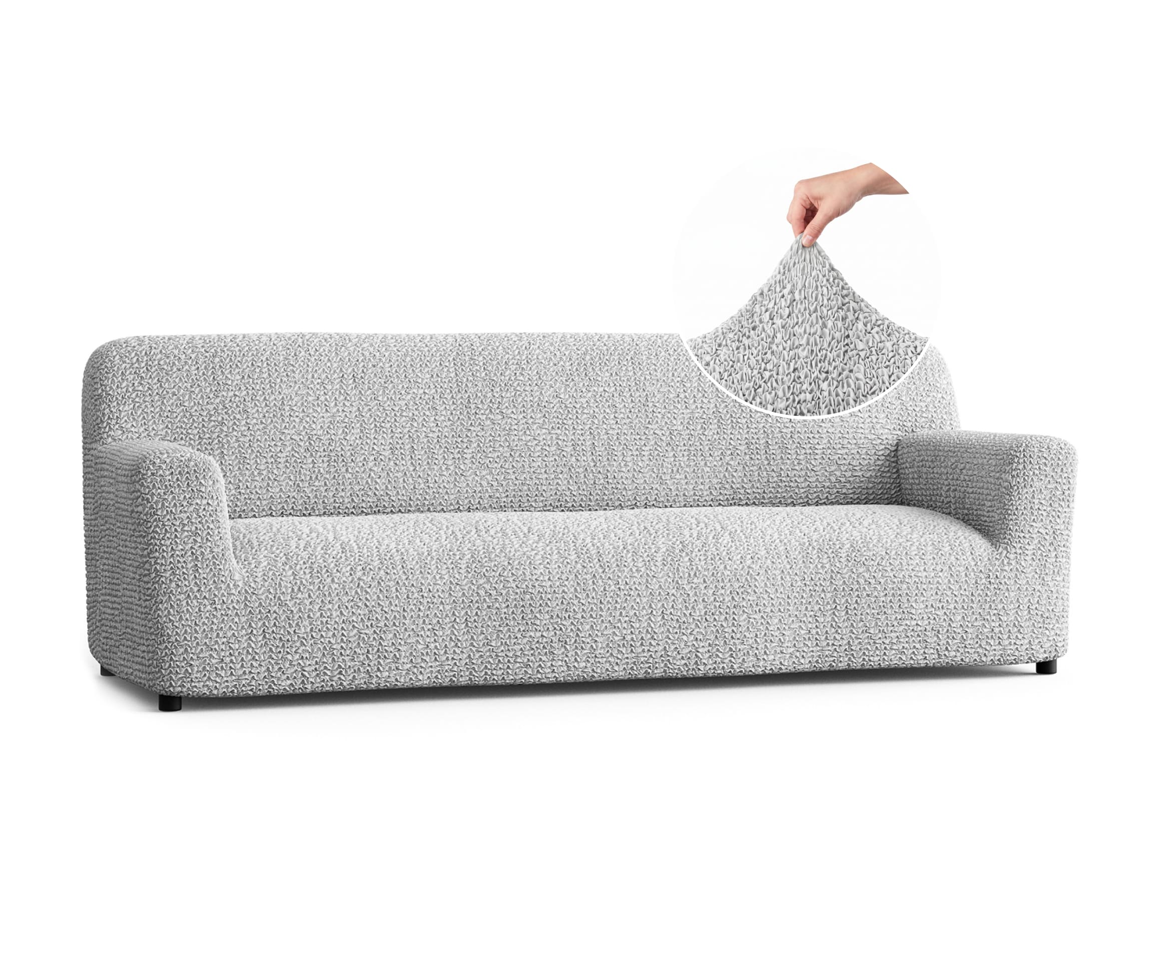 Sofa 4 Seater Slipcover, Comfort Collection – Light Grey, front view | Light Grey