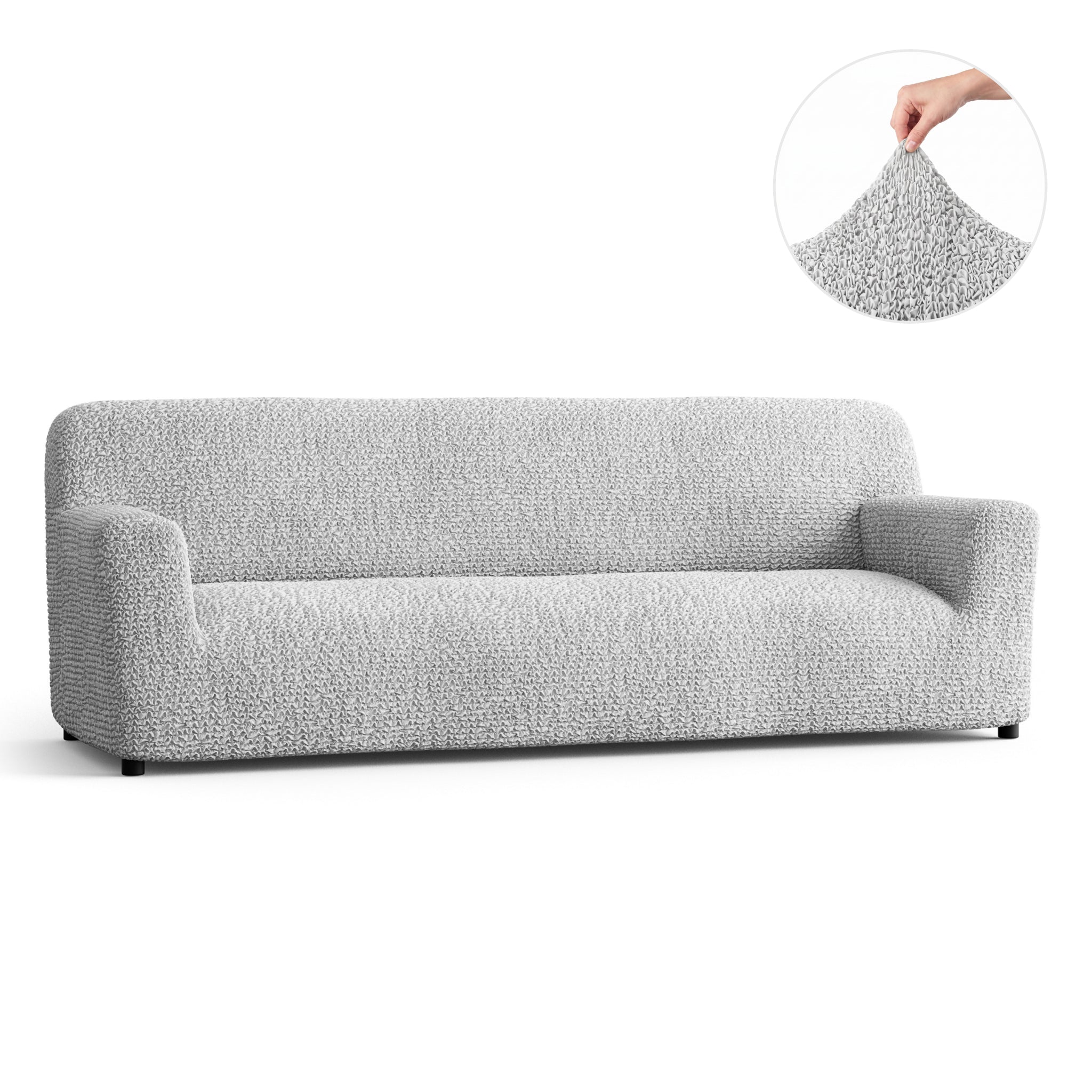Sofa 4 Seater Slipcover, Comfort Collection – Light Grey, front view | Light Grey