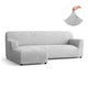 L-Shaped Sofa Slipcover (Left Chaise), Comfort Collection – Light Grey, front view | Light Grey