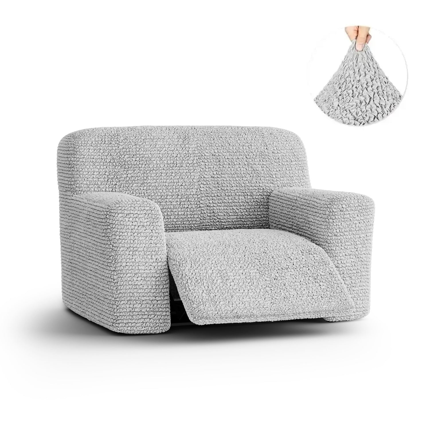 Light Grey Large Reclining Armchair Slipcover, Microfibra Collection