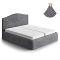 Dark Grey Bed Headboard & Frame Slipcover (Full/Queen), Microfibra Collection