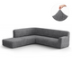 Fullback Support Sectional Sofa Slipcover (Left Chaise), Comfort Collection – Dark Grey, front view | Dark Grey