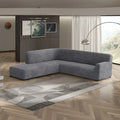 Dark Grey Fullback Support Sectional Sofa Slipcover (Left Chaise), Microfibra Collection