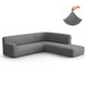 Fullback Support Sectional Sofa Slipcover (Right Chaise), Comfort Collection – Dark Grey, front view | Dark Grey