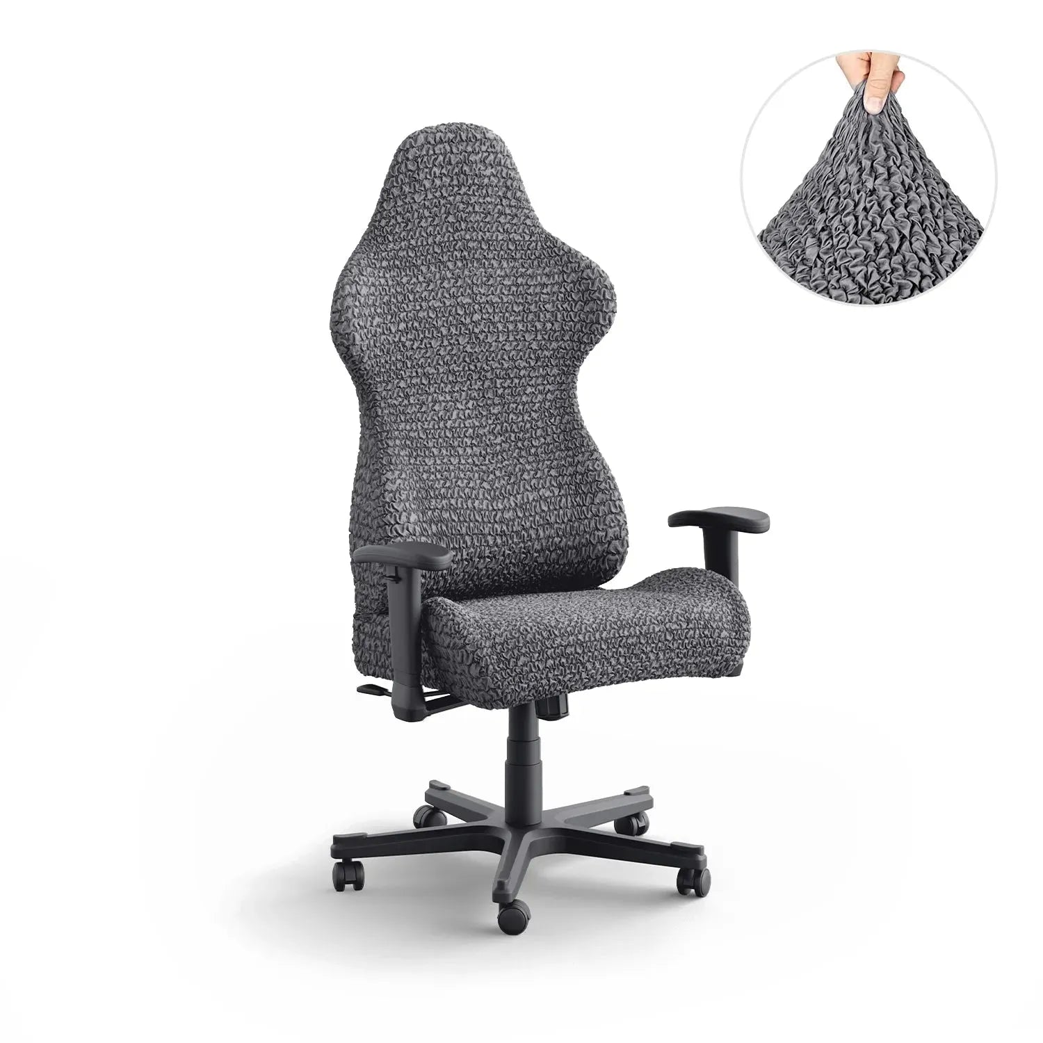 Dark Grey Office / Gaming Chair Slipcover, Microfibra Collection