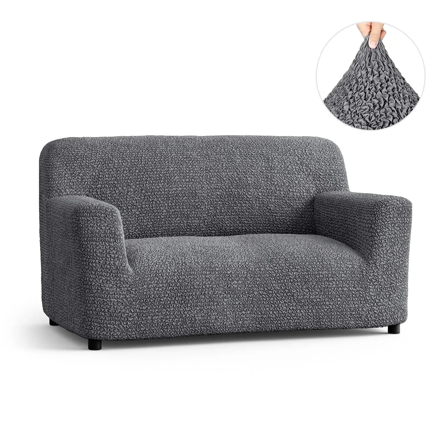 Dark Grey Loveseat 2 Seater Slipcover, Microfibra Collection