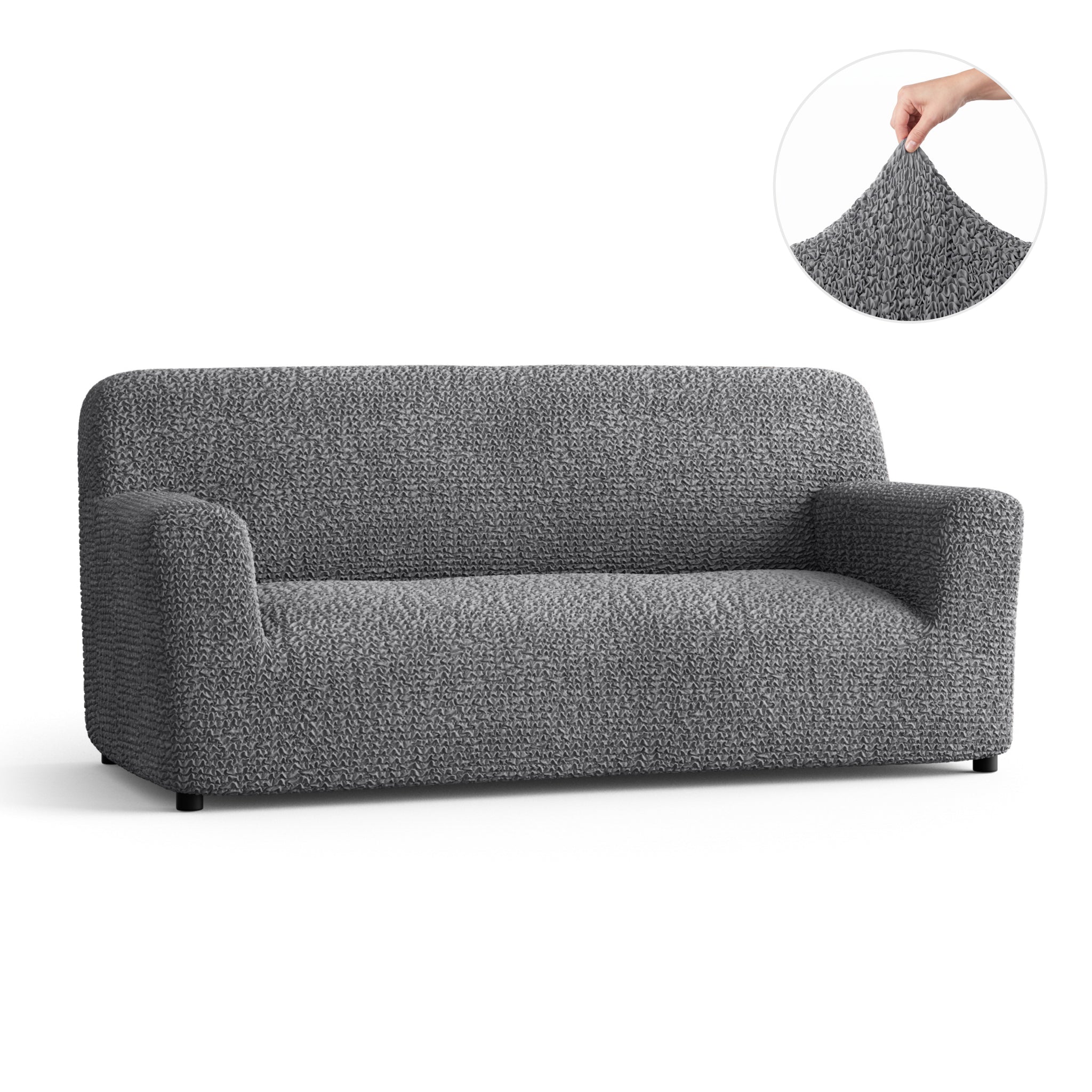 Sofa 3 Seater Slipcover, Comfort Collection – Dark Grey, color swatch | Dark Grey