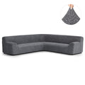 Dark Grey Large Corner Sofa Slipcover, Microfibra Collection