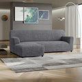 Dark Grey L-Shaped Sofa Slipcover (Left Chaise), Microfibra Collection