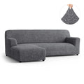 Dark Grey L-Shaped Sofa Slipcover (Left Chaise), Microfibra Collection