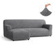 L-Shaped Sofa Slipcover (Left Chaise), Comfort Collection – Dark Grey, front view | Dark Grey