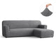 L-Shaped Sofa Slipcover (Right Chaise), Comfort Collection – Dark Grey, front view | Dark Grey