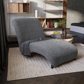 Dark Grey Armless Chaise Lounge Slipcover, Microfibra Collection